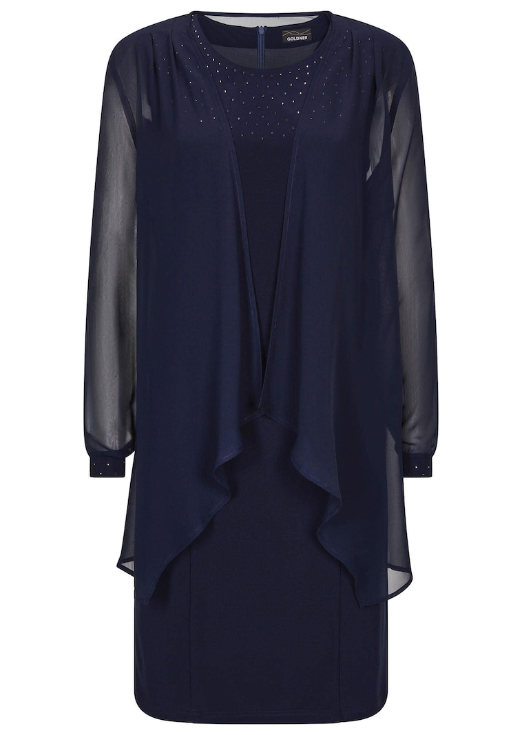 Kleid mit feinem Chiffonjäckchen