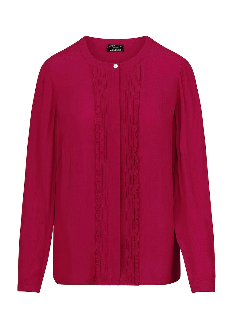 Blouse met ruches en biesjes