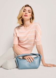 Ringelpullover mit Halbarm und breitem Bund thumbnail 4