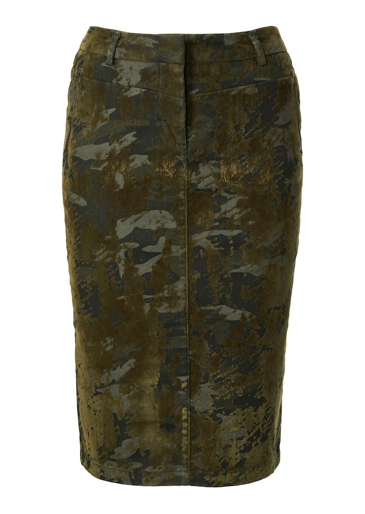Skirt with camouflage pattern