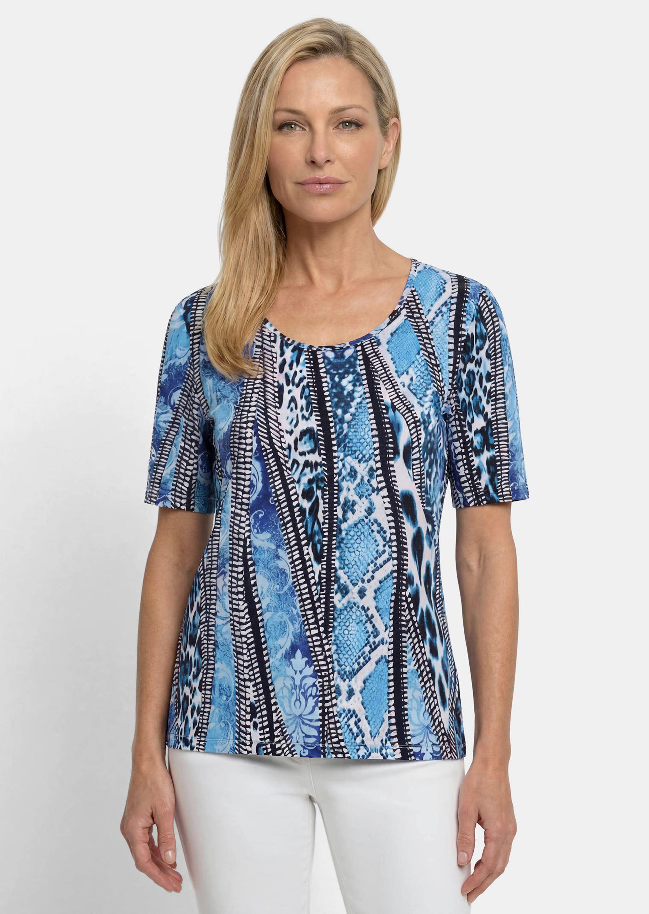 T-shirt en coton avec un mélange de motifs animaliers