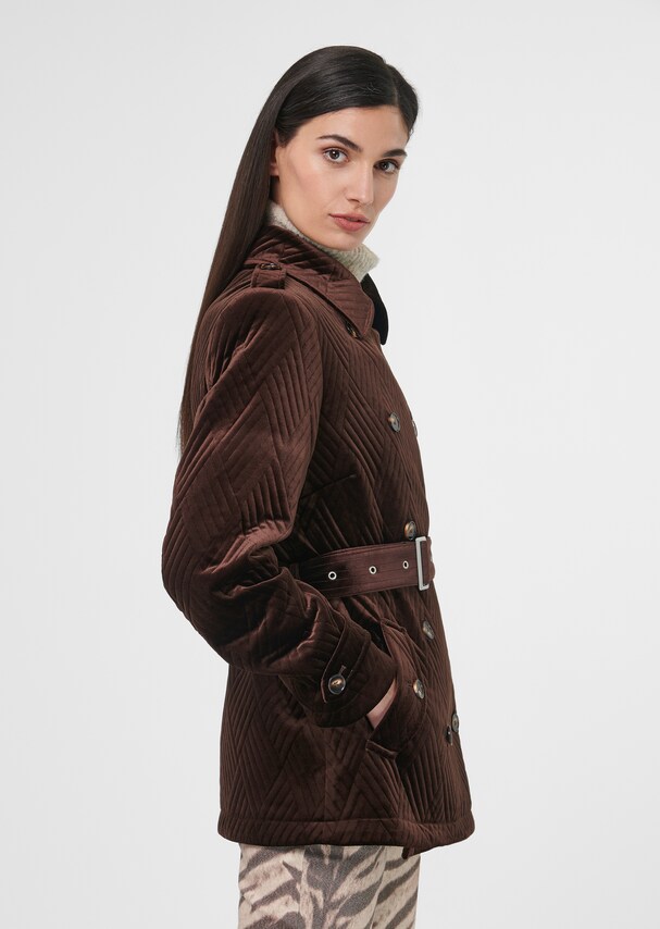 Velvet jacket in trench coat style 3
