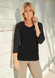 T-shirt avec manches en dentelle thumbnail 9