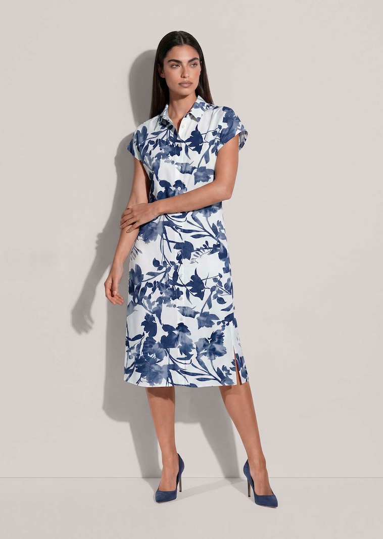 Overhemdjurk van viscose met een bloemenprint