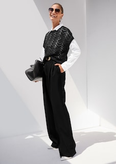 Ärmelloser Pullover mit Ajour-Muster thumbnail 7