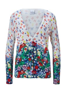 Open-front waterfall collar cardigan thumbnail 1