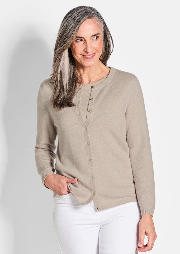 Tricot jasje van kasjmier met ronde hals