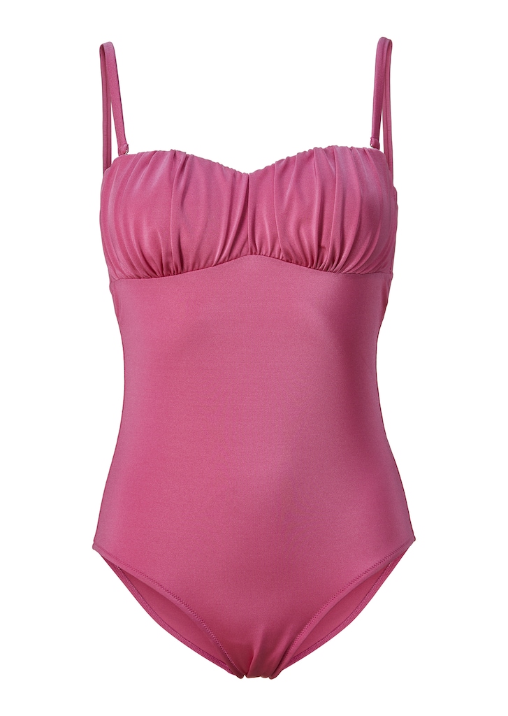 Bandeau swimming costume with gathering