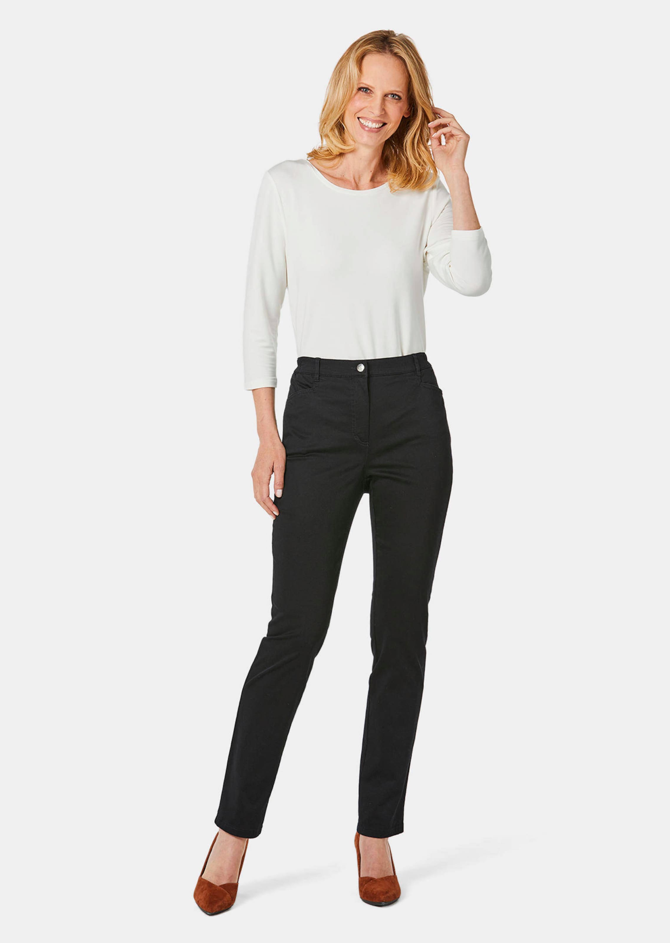 Pantalon léger en coton CARLA - noir - Gr. 54 de Goldner Fashion
