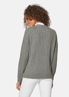 Strickjacke mit Zopfmuster in angesagten Farben thumbnail 3