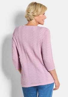 Pull en tricot structuré, à motif ondulé thumbnail 3