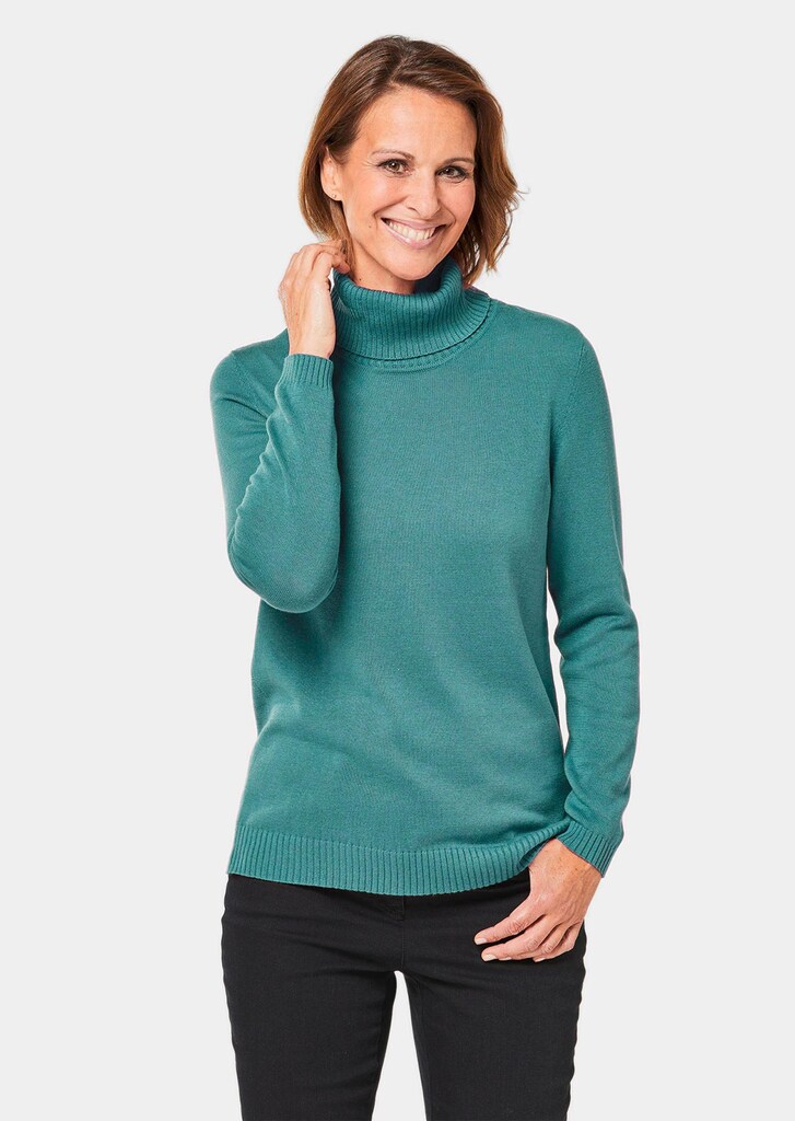 Pullover mit halsfernem Rollkragen
