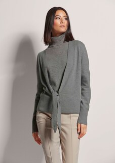Kaschmir-Strickjacke mit tiefem V-Ausschnitt und Bindeband thumbnail 1