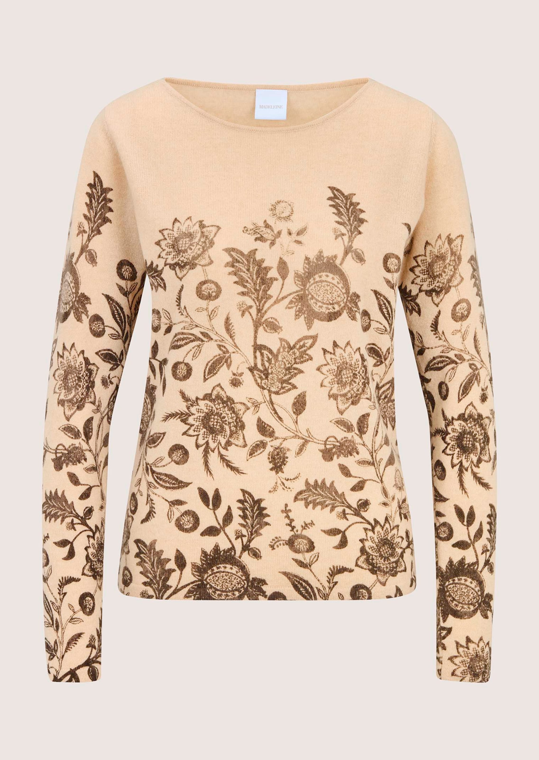 Kaschmirpullover mit botanischem Print