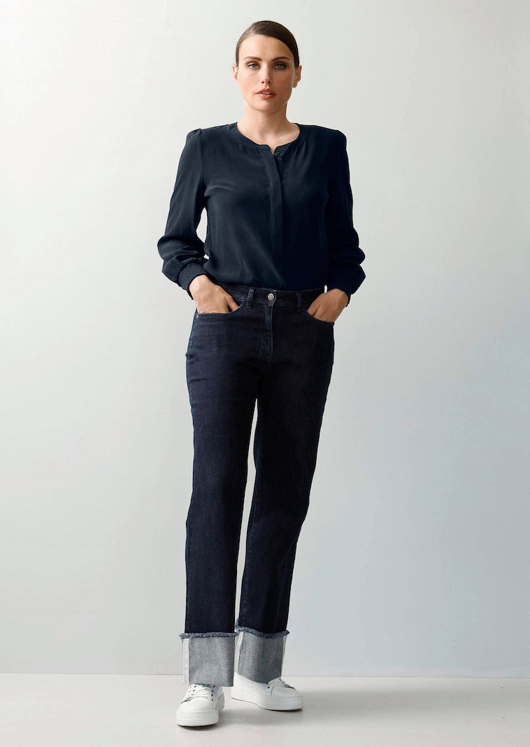 Jeansculotte mit Umschlag