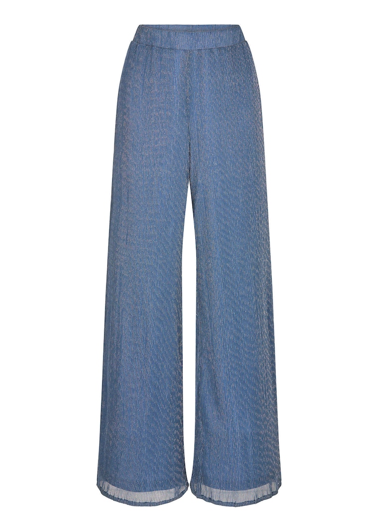 Pantalon Palazzo VERA en plissé brillant