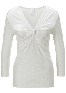 Velvet shirt with knotted draping thumbnail 1