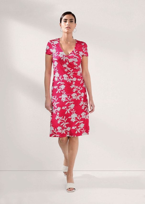 Jerseykleid mit Raffung