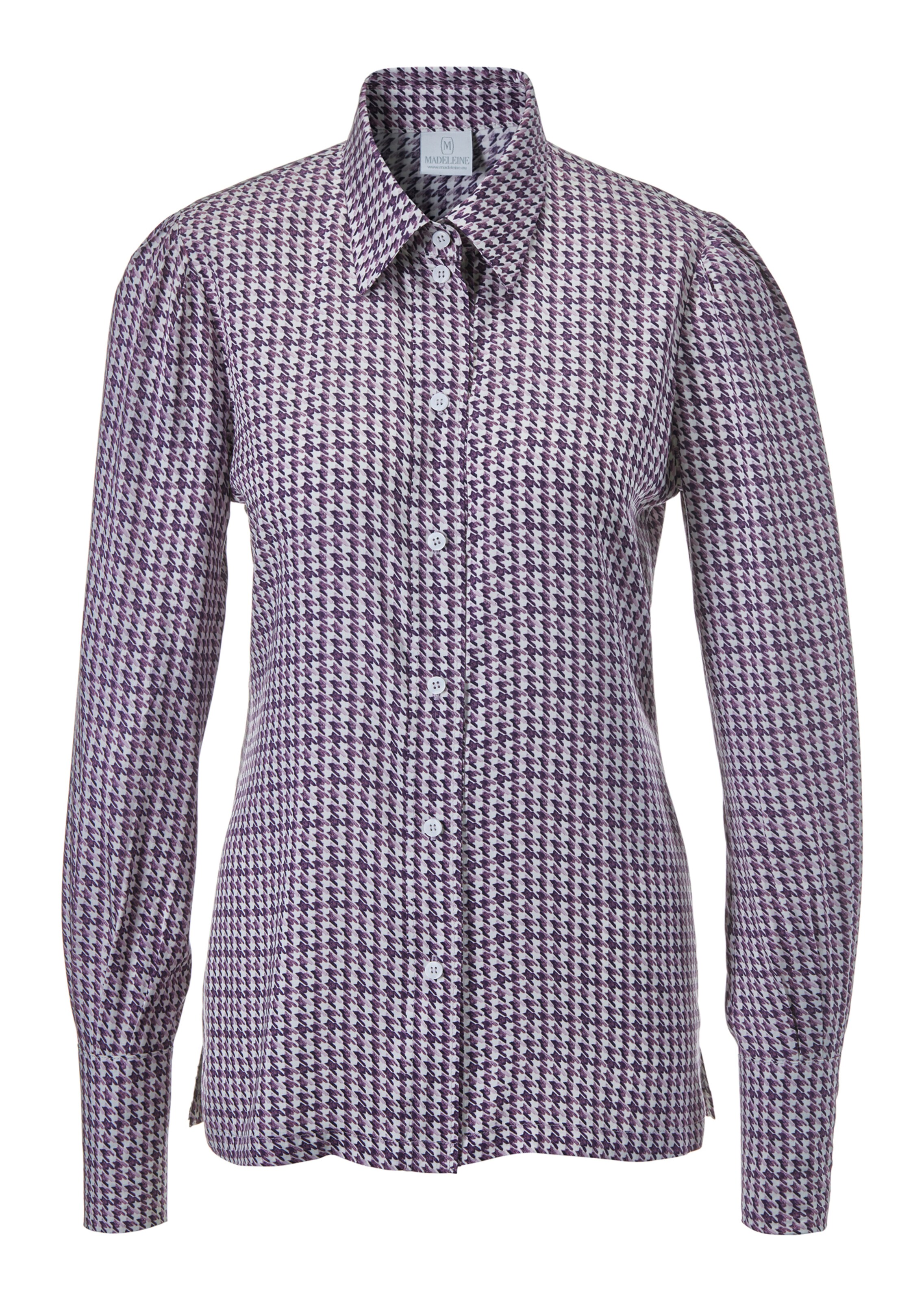 Bluse mit Hahnentritt-Muster