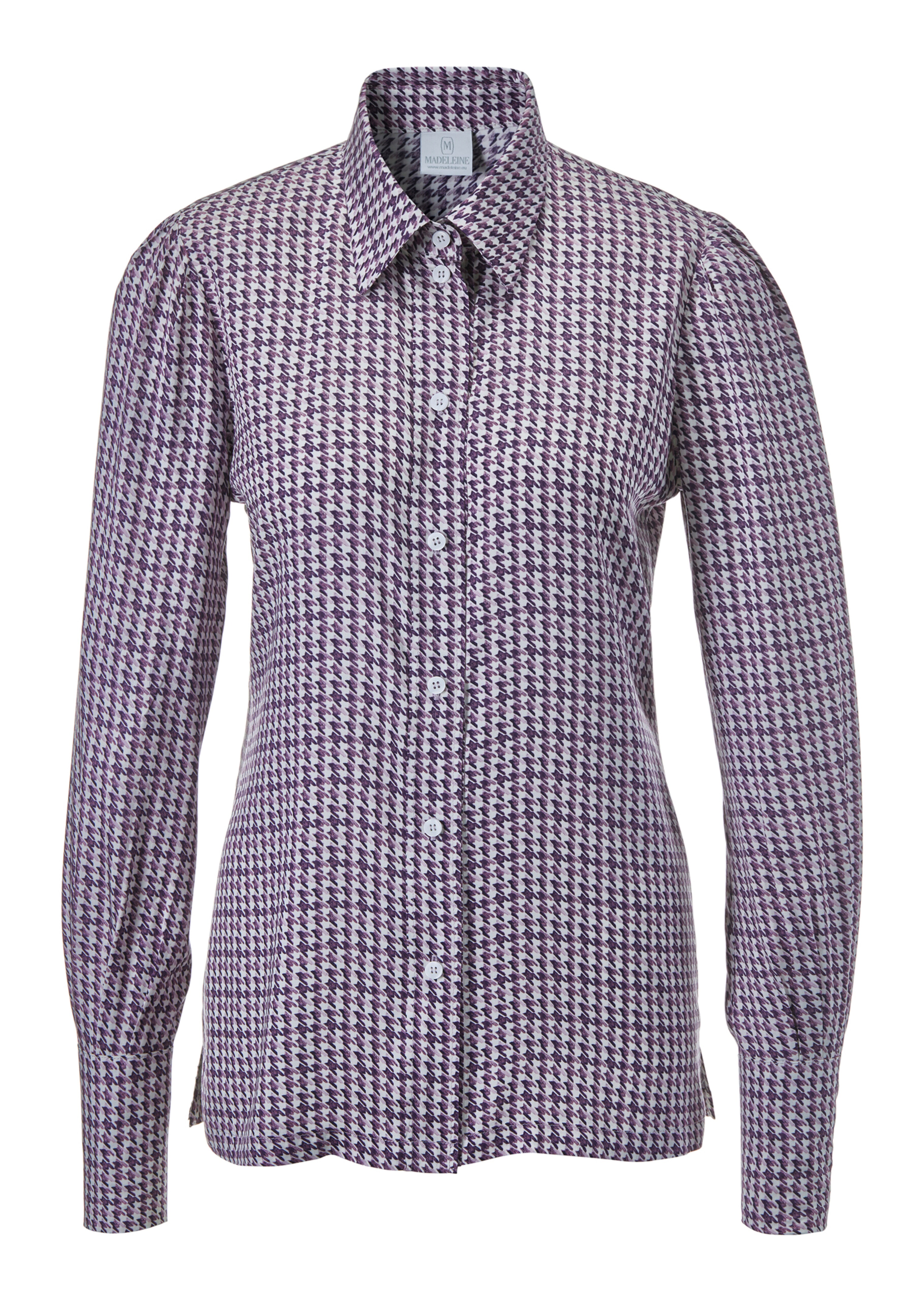 Bluse mit Hahnentritt-Muster