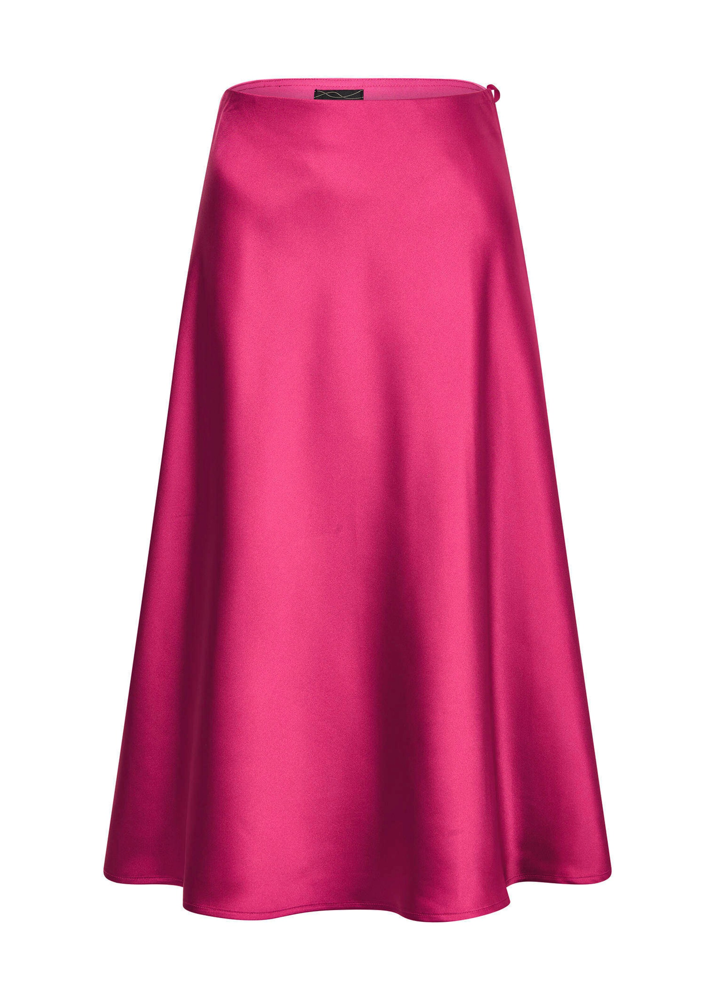 Jupe évasée en satin avec taille élastique