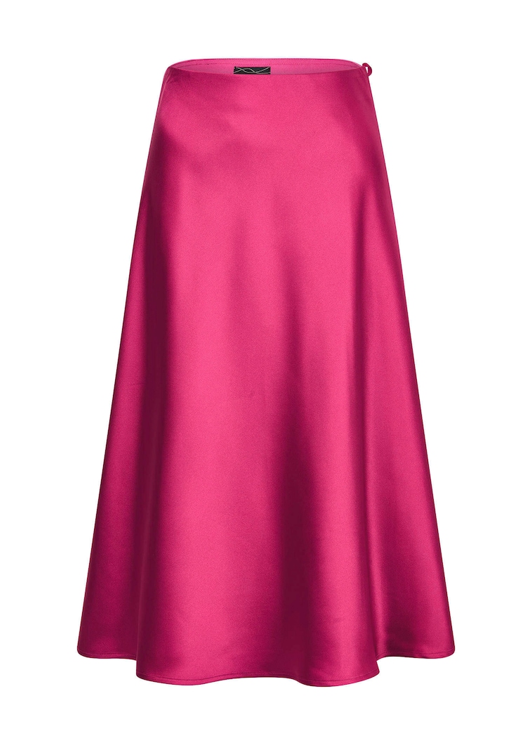 Levenevä satiinihame vyötärönauhalla