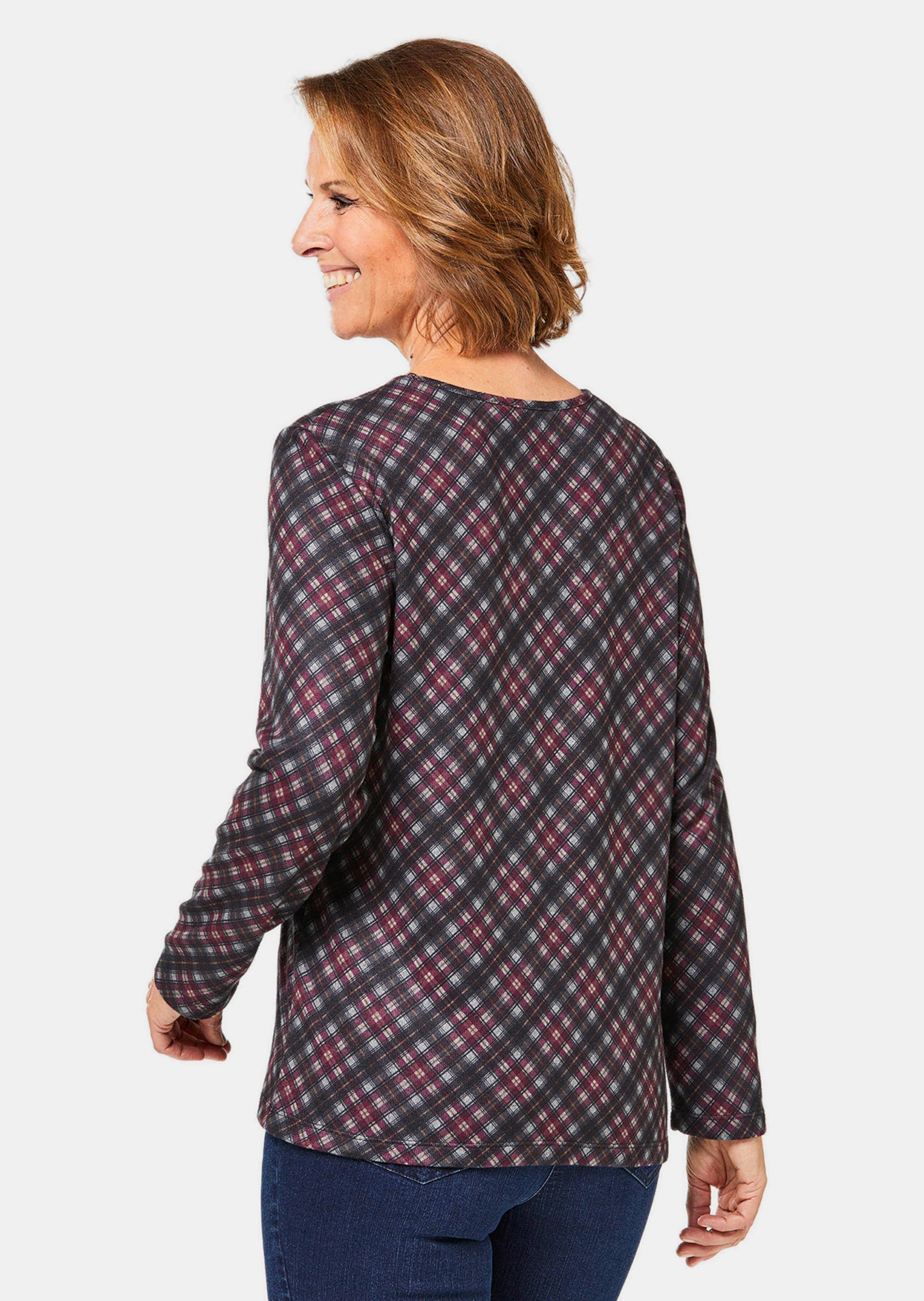 T-shirt imprimé avec petites pierres scintillantes - marine / rouge foncé - Gr. 24 de Goldner Fashio