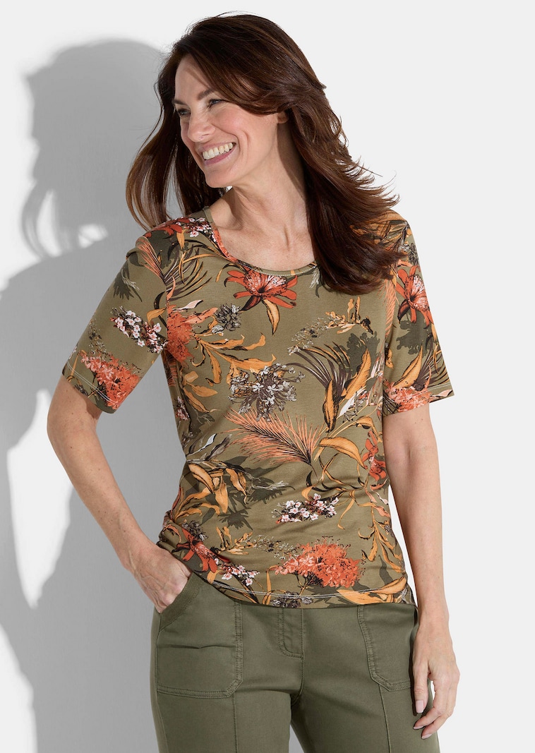 Shirt mit floralem Tropen Print