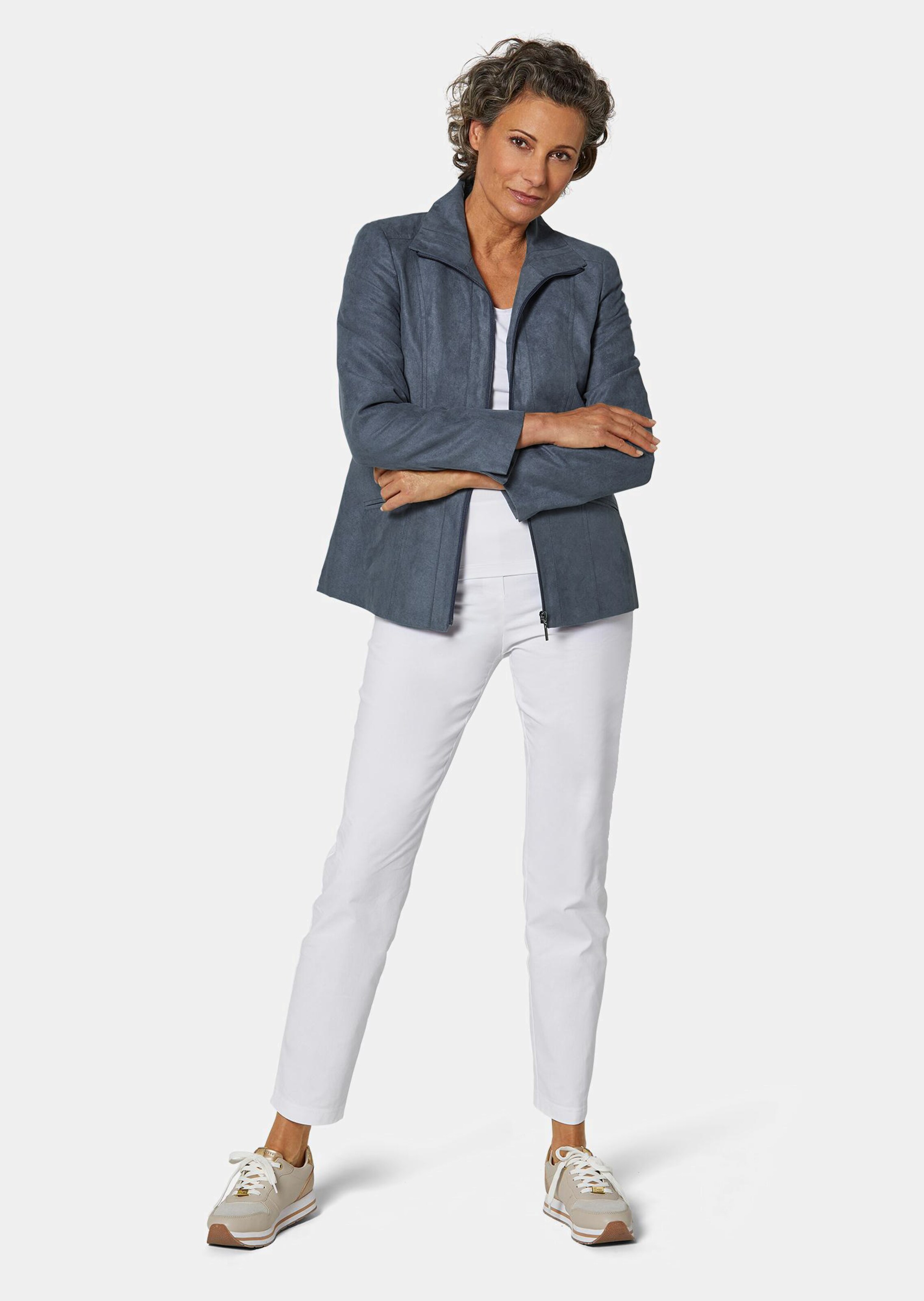 Veste en similicuir facile à entretenir - bleu gris - Gr. 21 de Goldner Fashion