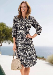 Hemdblusenkleid aus Viskose-Satin thumbnail 7