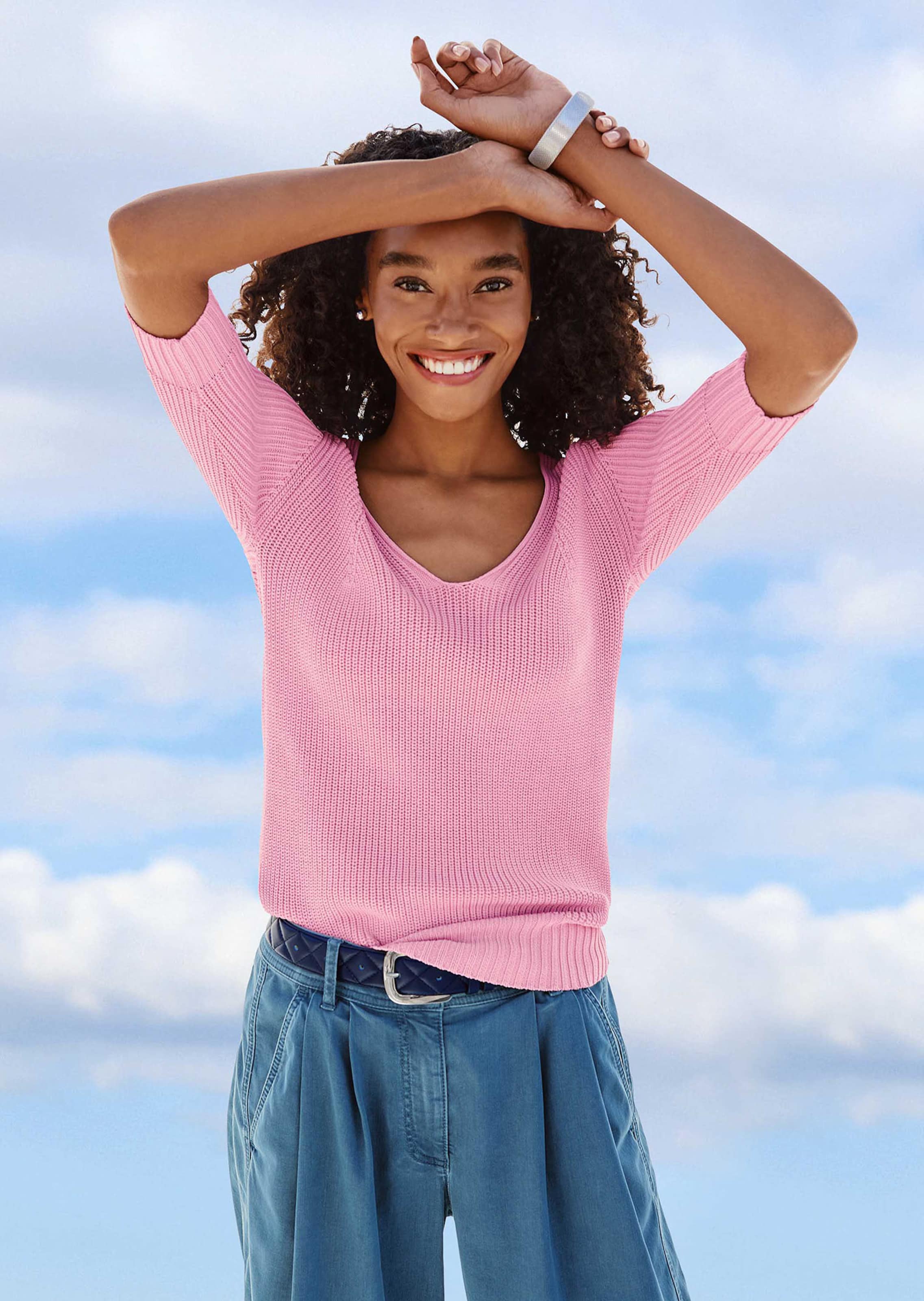 Strickpullover mit kurzen Ärmeln