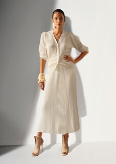 Fijngebreide geplisseerde rok thumbnail 7