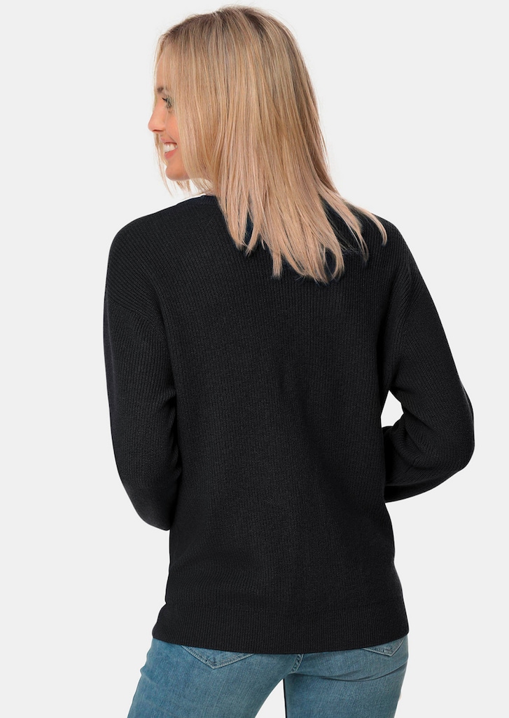 Kaschmirpullover in Patentstrick mit Rundhals