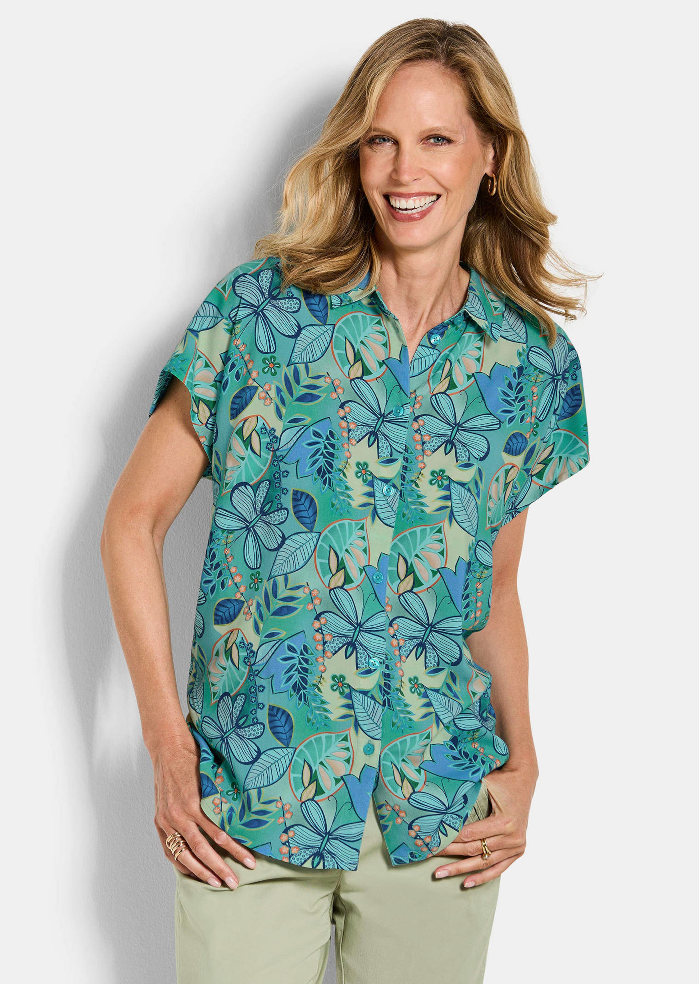 Viscose blouse met knoopsluiting