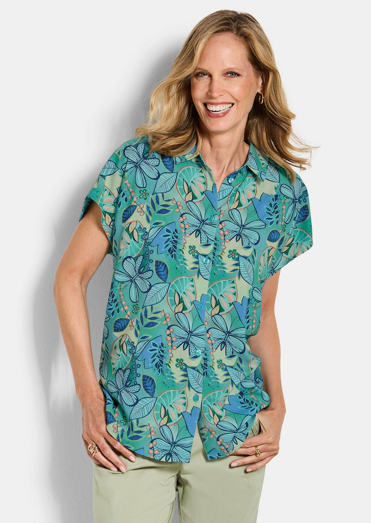 Viskose-Bluse mit Knopfleiste