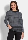 Sweatshirt met ruitpatroon en flockprint thumbnail 1
