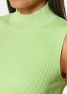 Ärmelloser Rippstrickpullover mit Stehkragen thumbnail 5