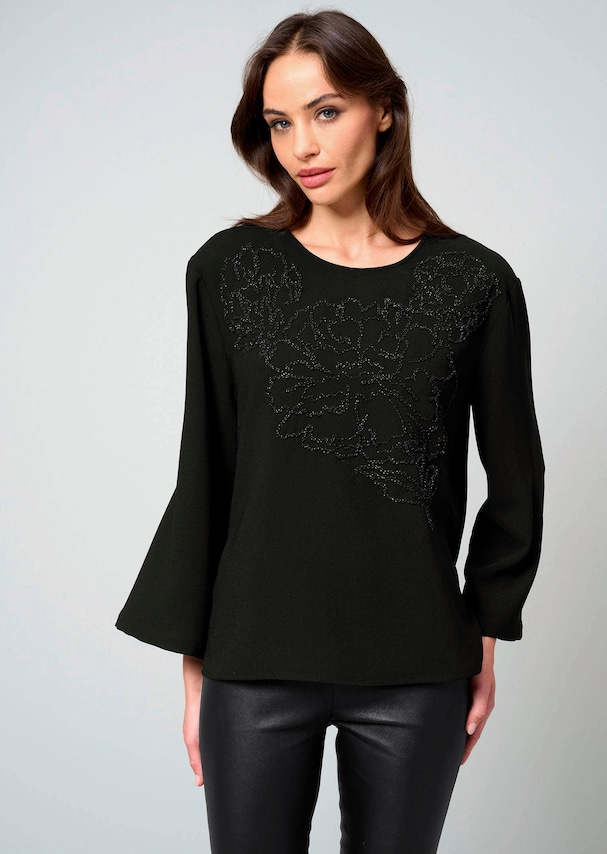 Bluse mit Perlenmotiv