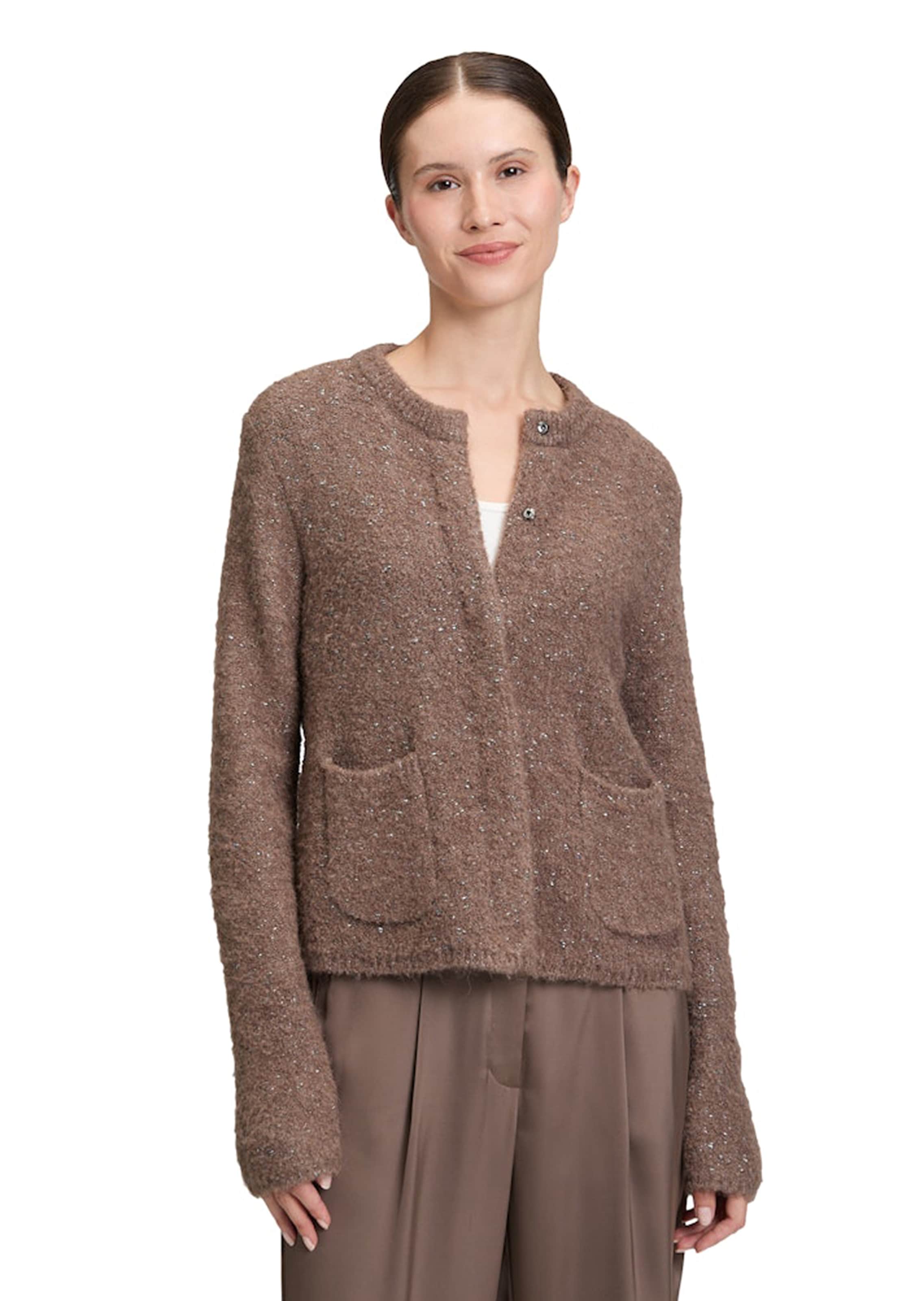 Flauschiger Cardigan mit Glitzergarn