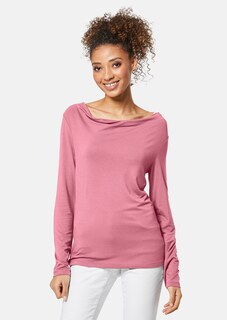 Long-sleeved shirt with waterfall neckline thumbnail 1