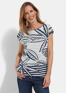 Maritimes Jersey-Shirt aus Viskose thumbnail 1