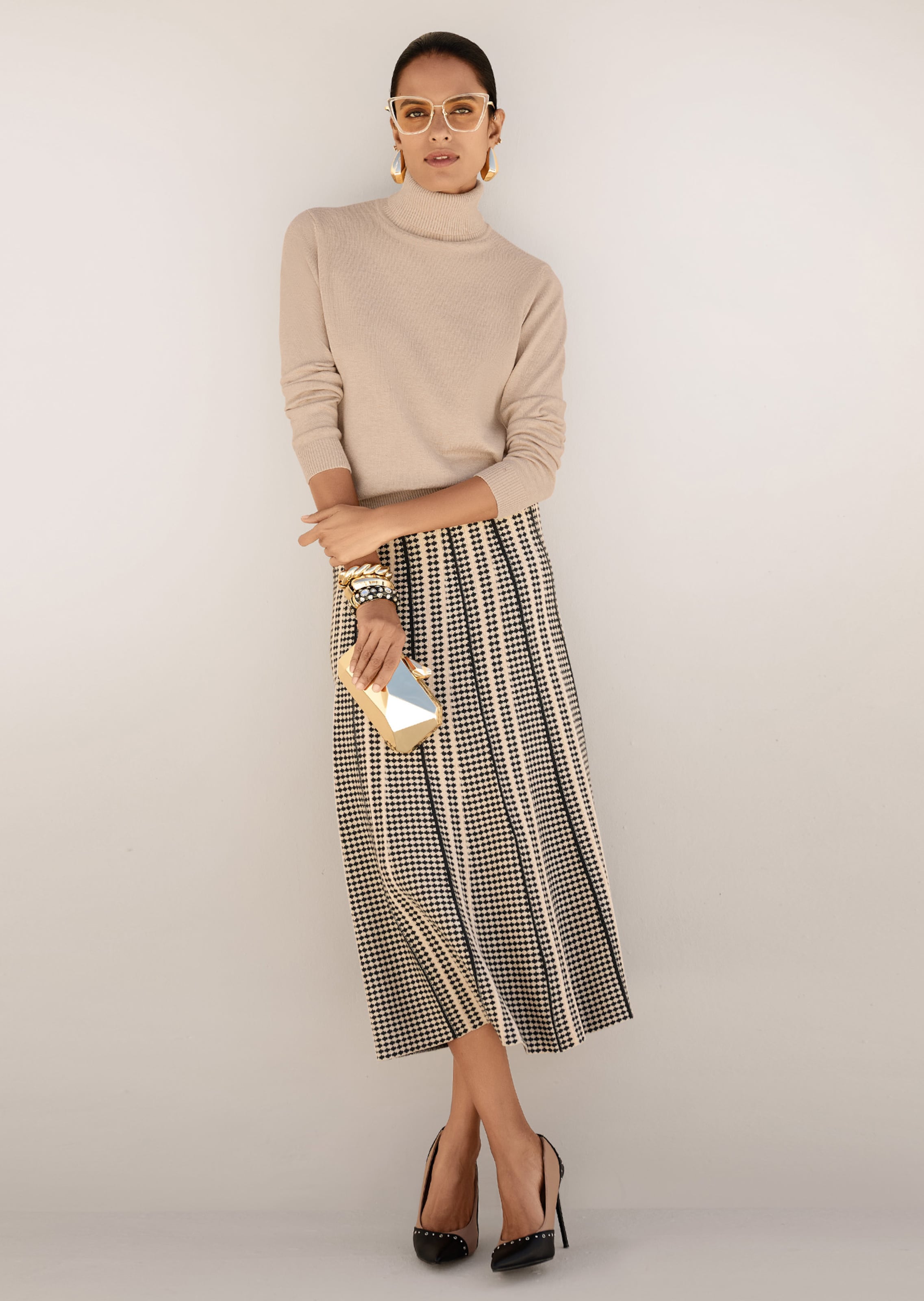 Ausgestellter Jacquard-Rock