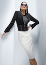 Slim-fit short blazer with elegant waist corsage thumbnail 2