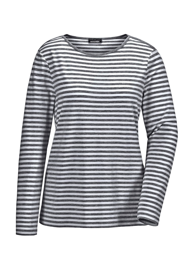 T-shirt rayé à encolure bateau
