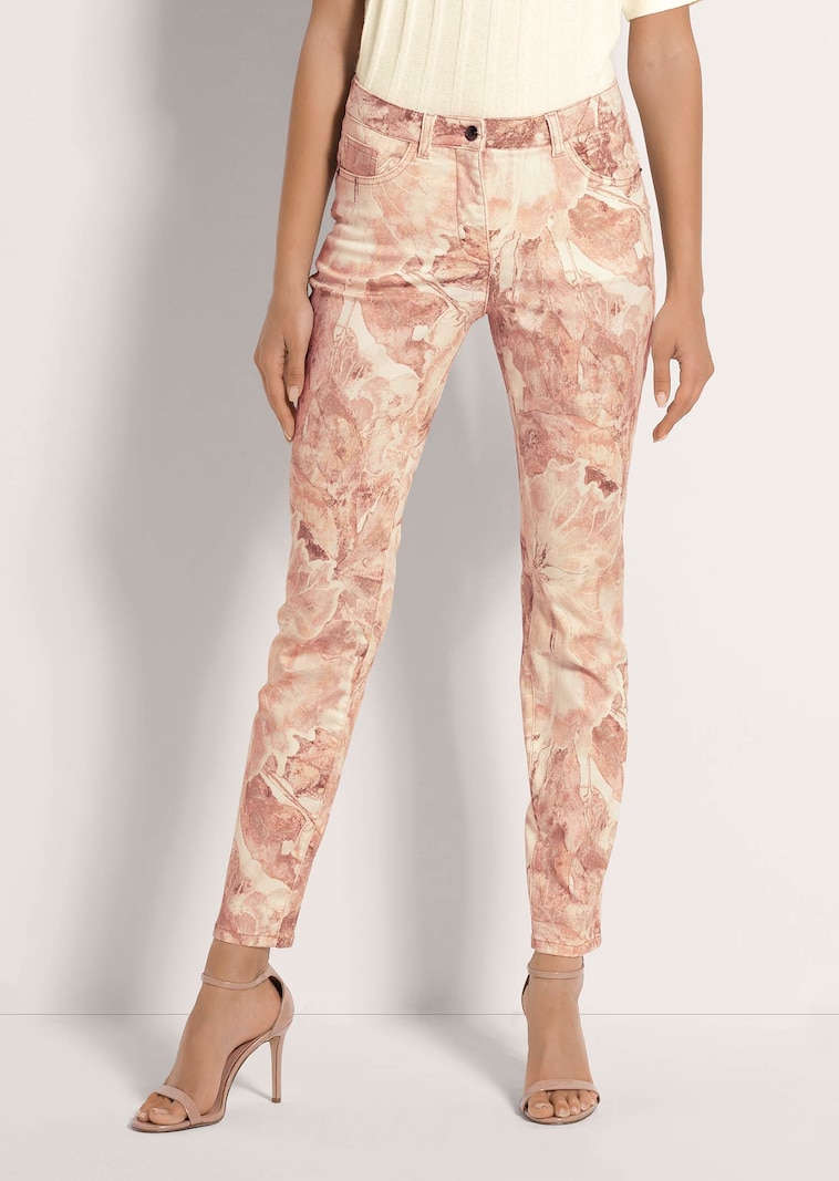Schlanke Hose mit Unikat-Print