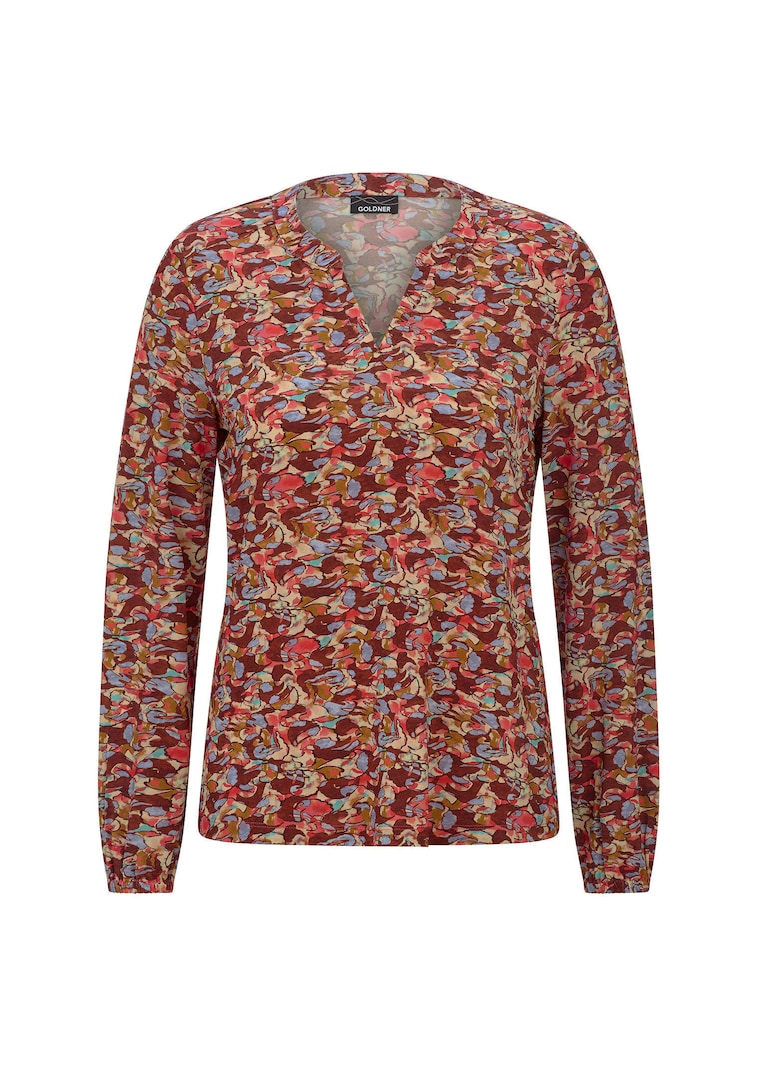 Pflegeleichte Jerseybluse mit All-Over-Print