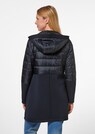 Lange Jacke im Materialmix mit Kapuze thumbnail 3