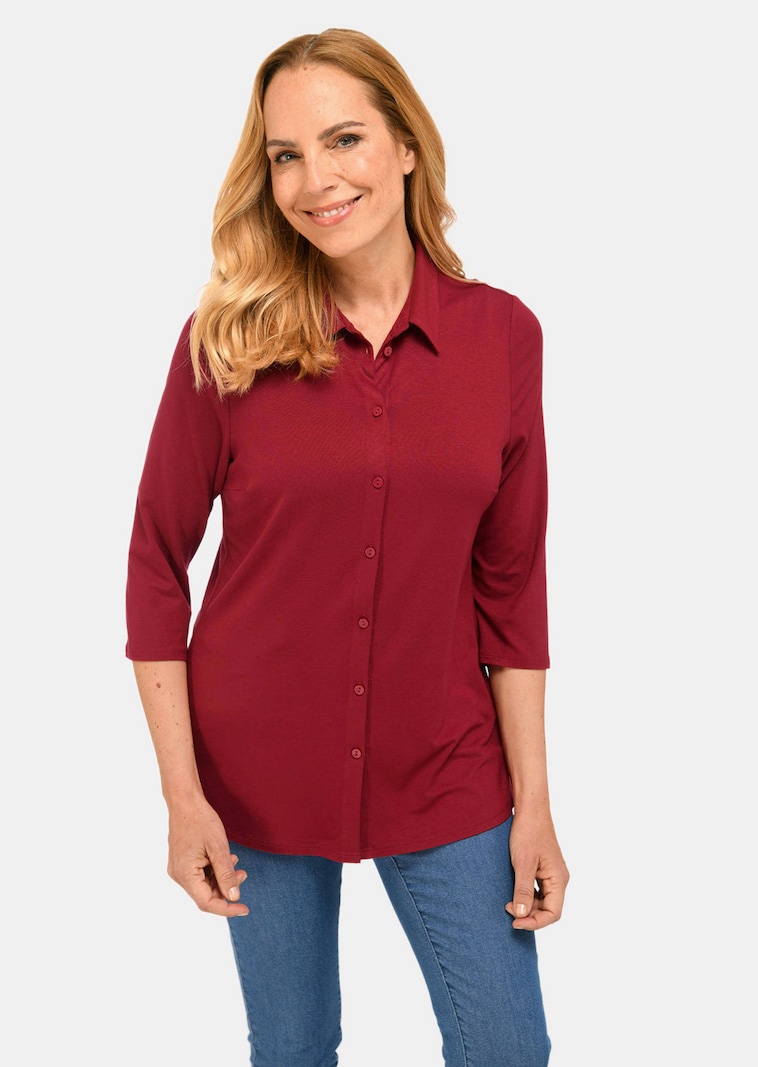 Klassieke, hoogwaardige jersey blouse van duurzaam verbouwde grondstoffen