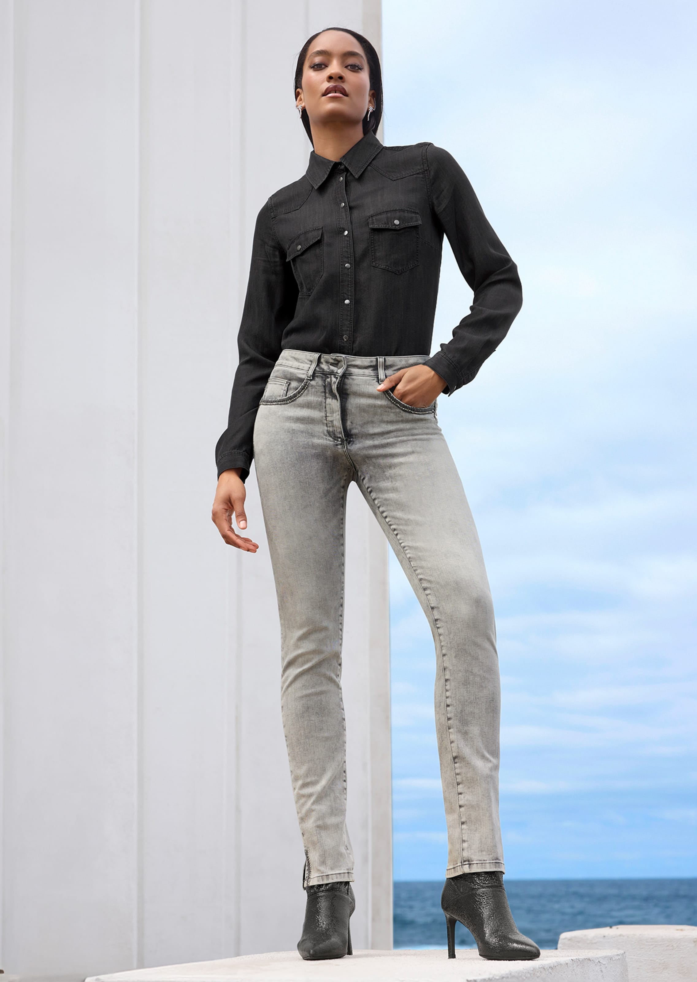 Hemdbluse im Denim-Look