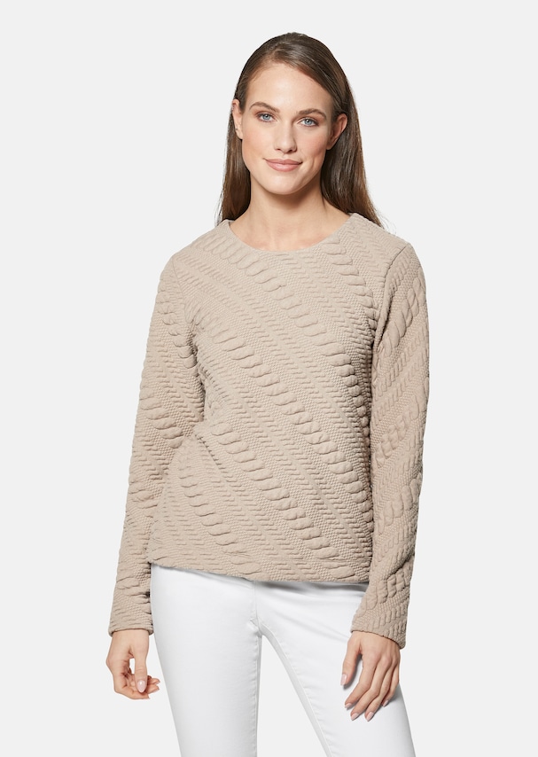 Sweatshirt in elegant jersey with diagonal texture